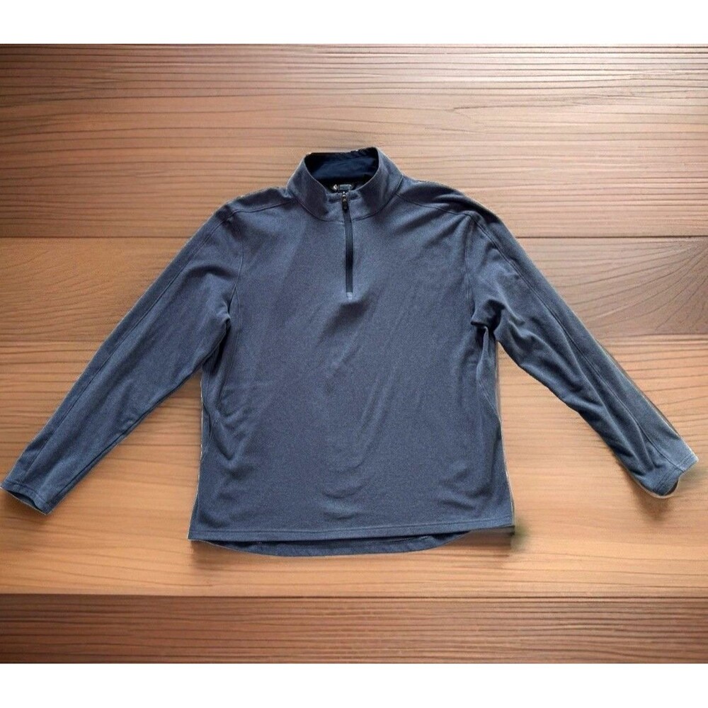 Mondetta Mens Size Large Blue 1/4 Quarter Zip Fleece Sweater Pullover Casual